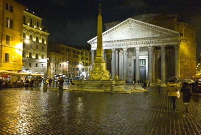 Photo by Don Doll, S.J.: "We walked home, of course, through the Pantheon Piazza. :  Click on Photo to seen enlarged view.