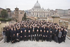 The delegates on the roof of the Jesuit headquarters in Rome - photo by Don Doll, S.J.