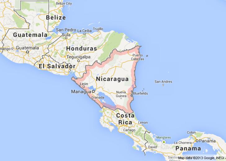 Google Map of Nicaragua