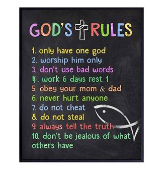 Ten Commandments Wall Decor for Kids Boys Girls Bedroom   image 1