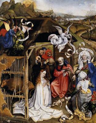 "The Nativity" by Robert Campin; 1420; Musée des Beaux-Arts, Dijon, France