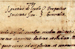 Detail from a letter of Ignatius, from the Talbot Collection at the Georgetown University Library