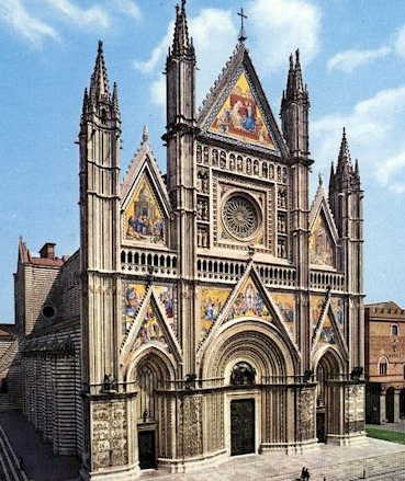façade of the cathedral in Orvieto
