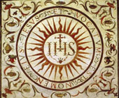 Seal painted on wall in Ignatius' bedroom, Rome.