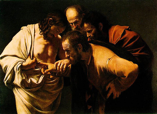 Incredulity of Thomas by Caravaggio